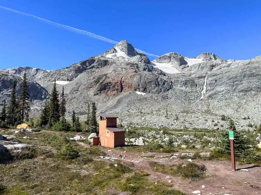 An outhouse at Semaphore Lakes near Pemberton