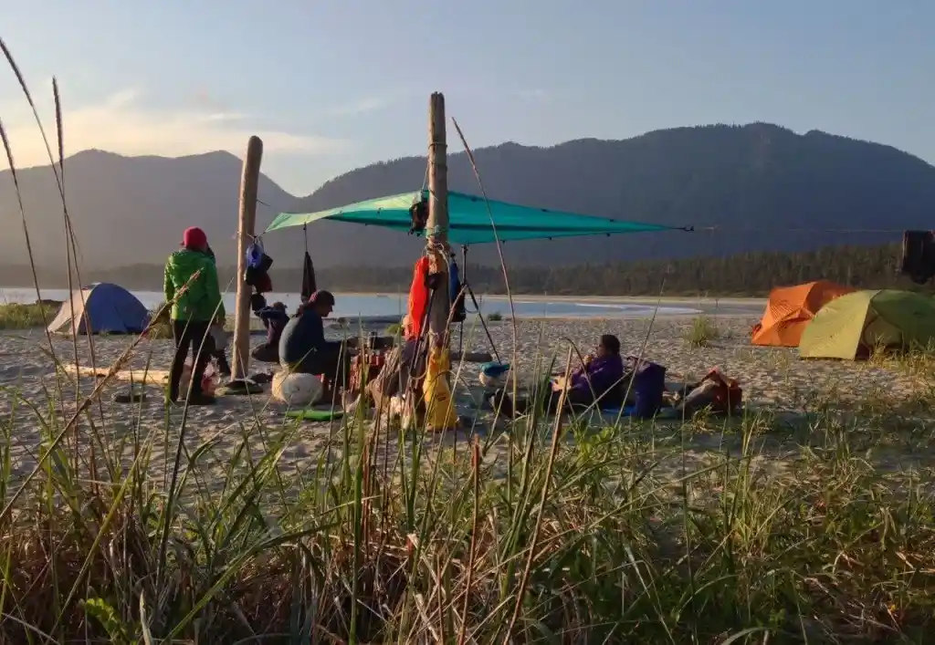 Camping at Cow Bay on the Wild Side Trail near Tofino, BC