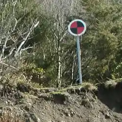 Trail markers showing beach access routes on the Ozette Triangle trail