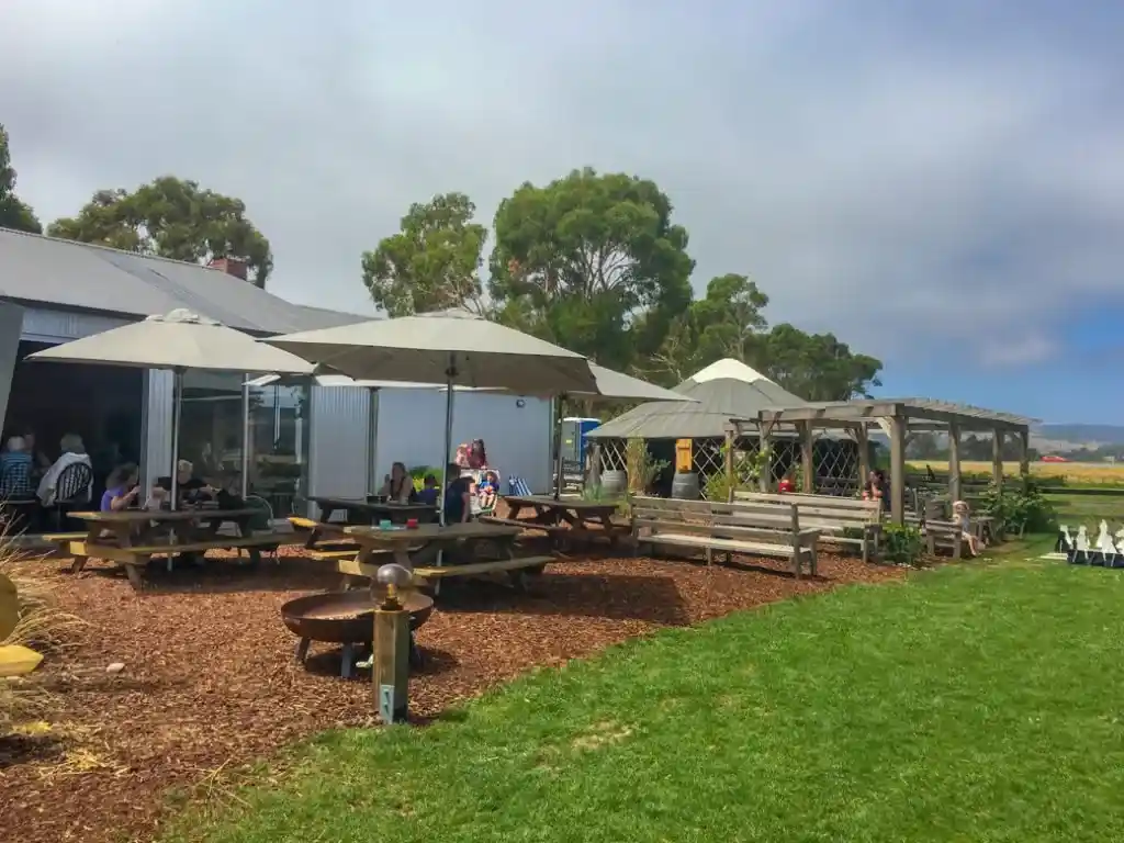 Outdoor cafe at Turners Beach Berry Patch in Devonport, Tasmania. 