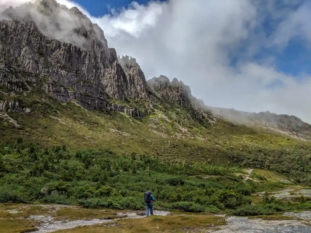 Hiking on Tasmania's Overland Track.
