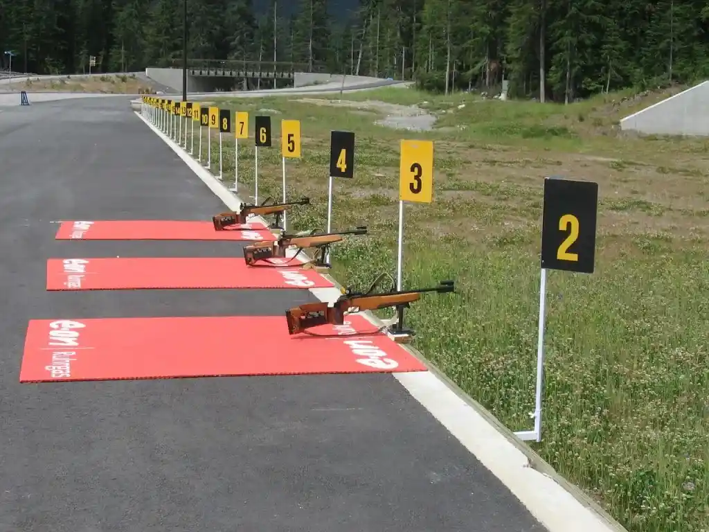 Summer biathlon practice at Whistler Olympic Park