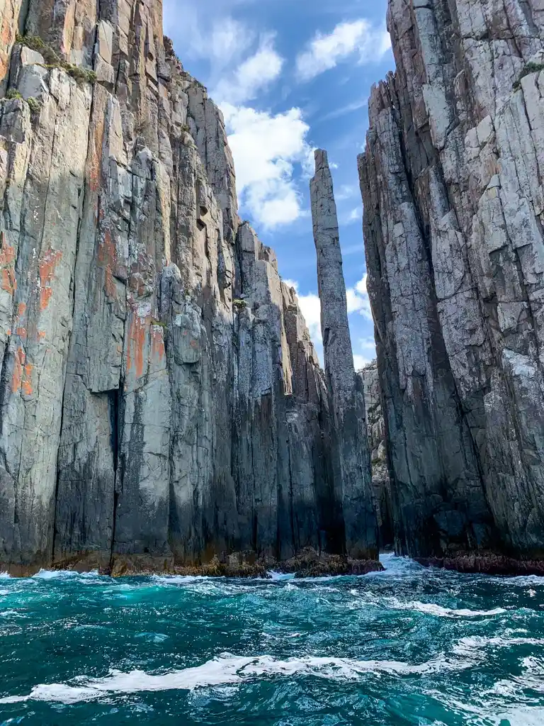The Totem Pole at Cape Huay near Port Arthur, Tasmania as seen from the water