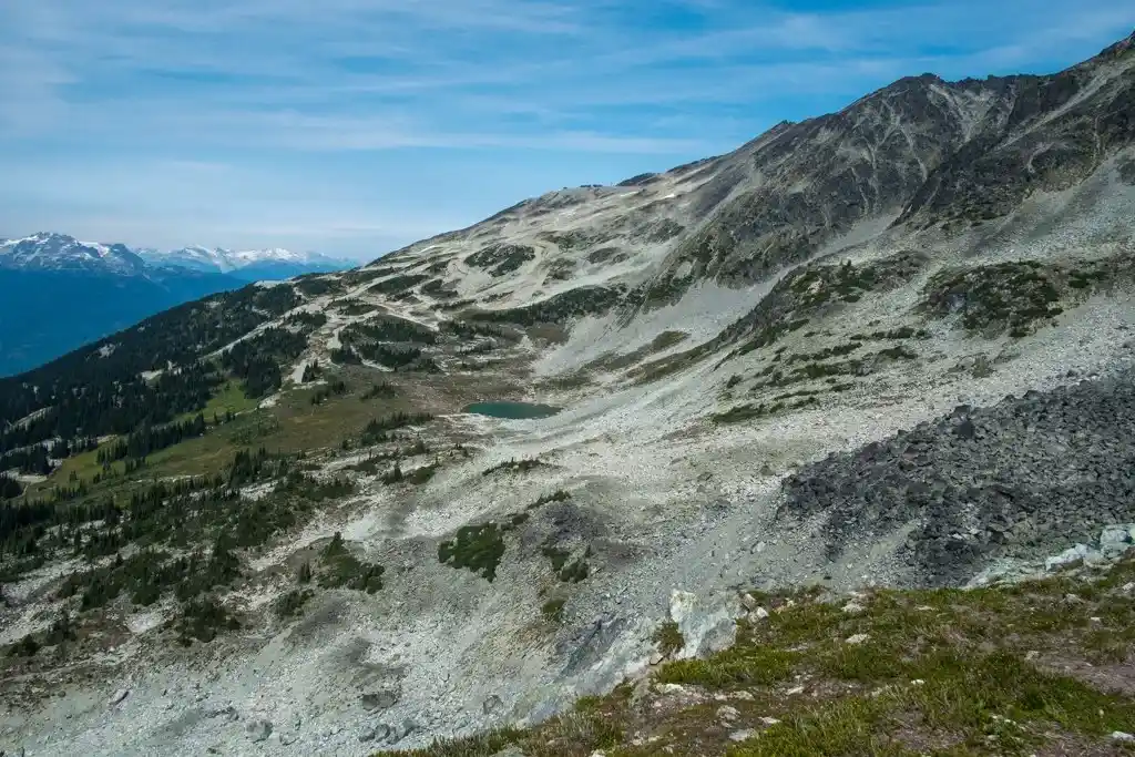 The slopes of Blackcomb Peak near Whistler in summer