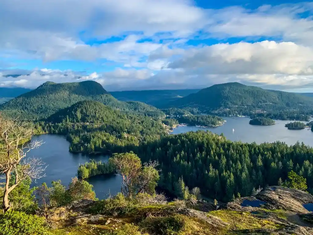 Looking down on Pender Harbour on the Sunshine Coast, BC