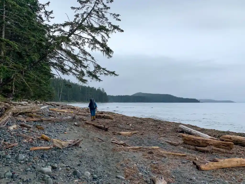 Beach hiking near Laura Creek