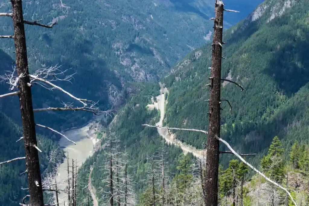 View of Highway 1 from the Tikwalus Trail , a great hike in the Fraser Canyon