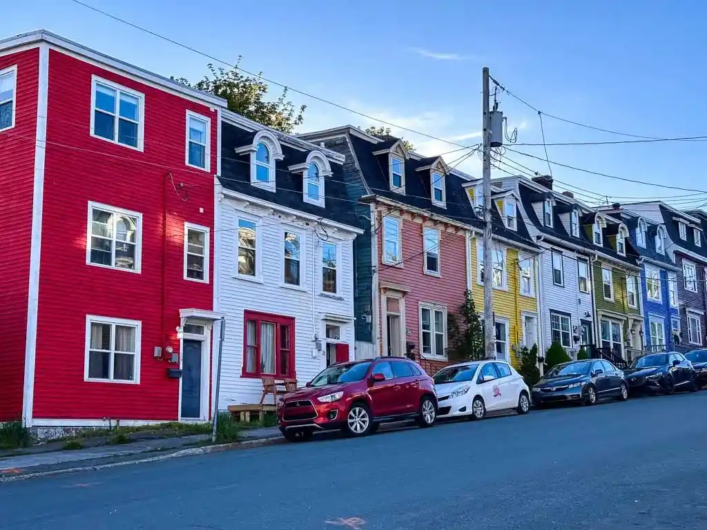 Brightly coloured houses in St. John's, Newfoundland
