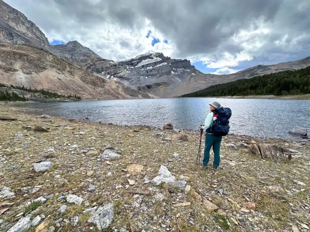 A hiker at Merlin Lake