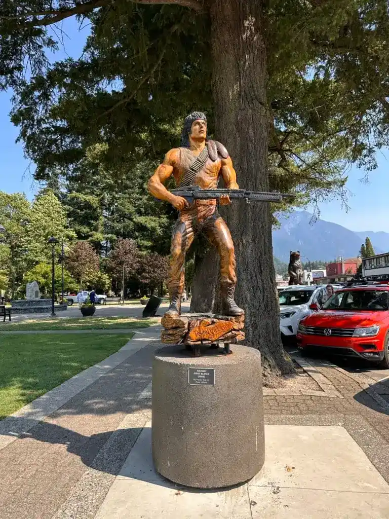Rambo sculpture in Hope, BC